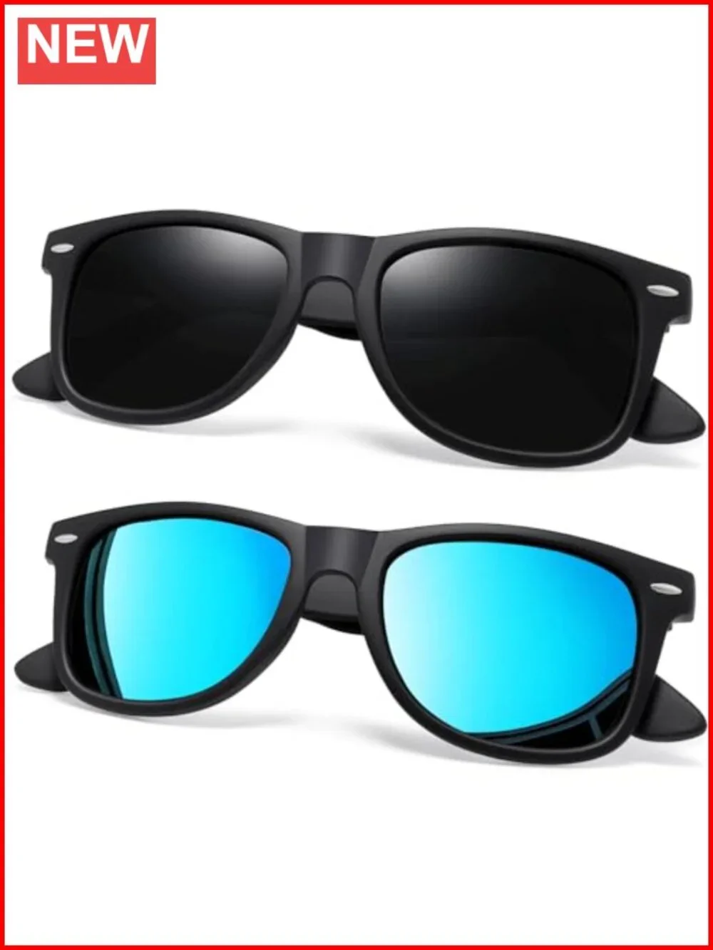 Polarized UV400 Square Sunglasses for Men Women